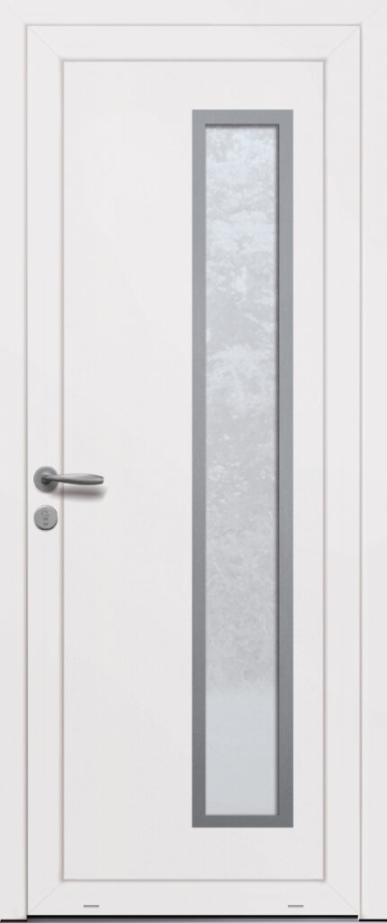 Panneau de porte d’entrée PVC vitré BRESIL 1 blanc pièce décorative en aluminium