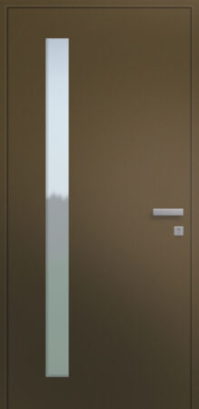Porte d'entrée vitrée haut de gamme en aluminium ILLUSION ASV1 face intérieure poignée prestige